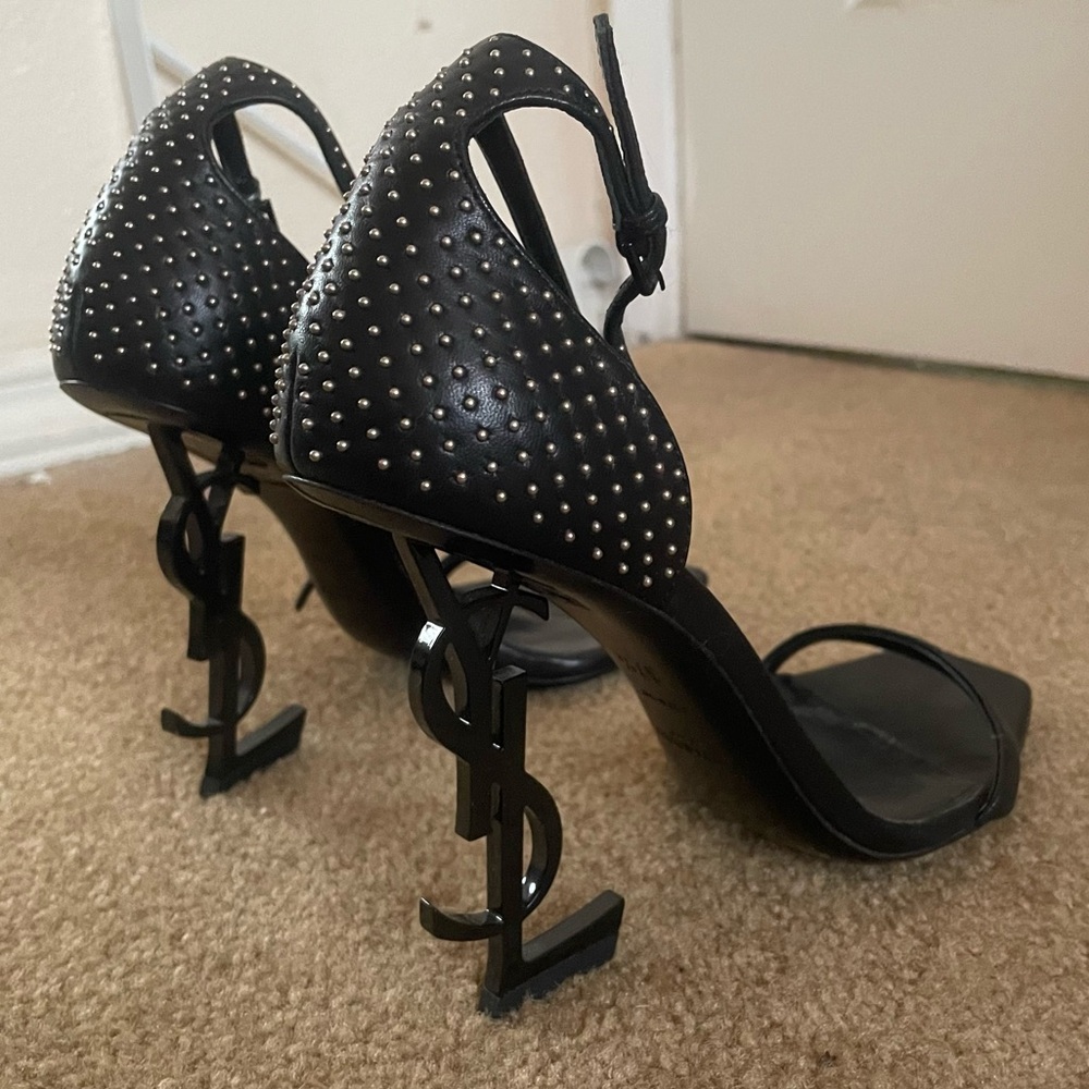 “SOLD” Yves saint Laurent black opyum open toe heels